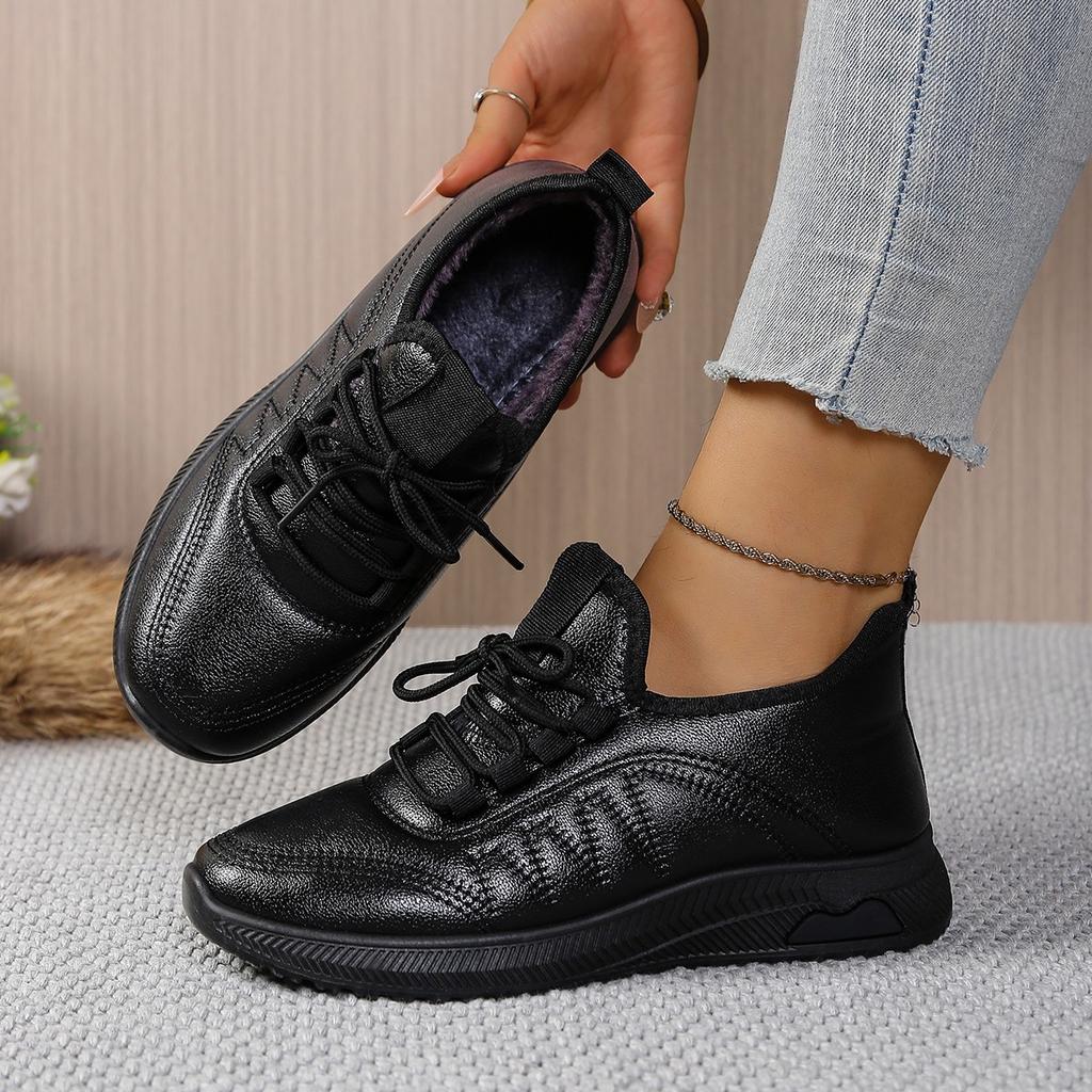 Round Toe Casual Sports Shoes In Autumn and Winter Fashionable New Style Comfortable Flat Bottom Women's Shoes