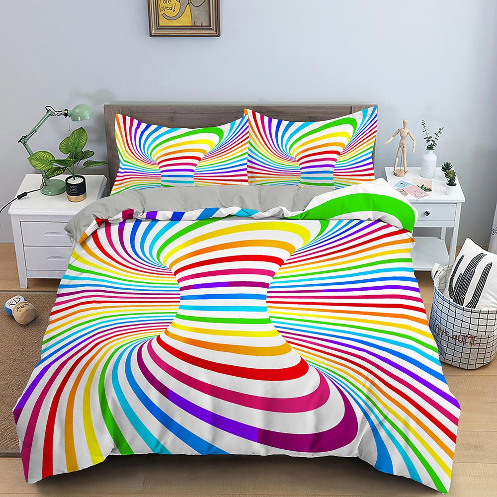 3D Duvet Cover Set Psychedelic Digital Printing Twin Bedding Set Quilt Cover Single Queen King Size Comforter Cover