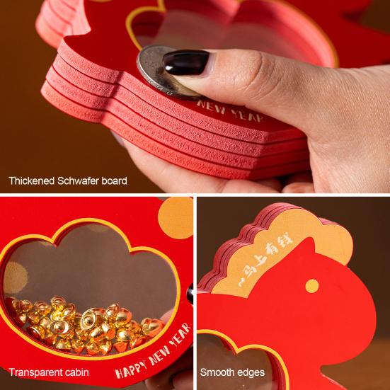 2026 Year of The Horse Chinese New Year Ornaments Wooden Small Horse Jewelry Box for Spring Festival Home Entrance Room Kitchen Decor