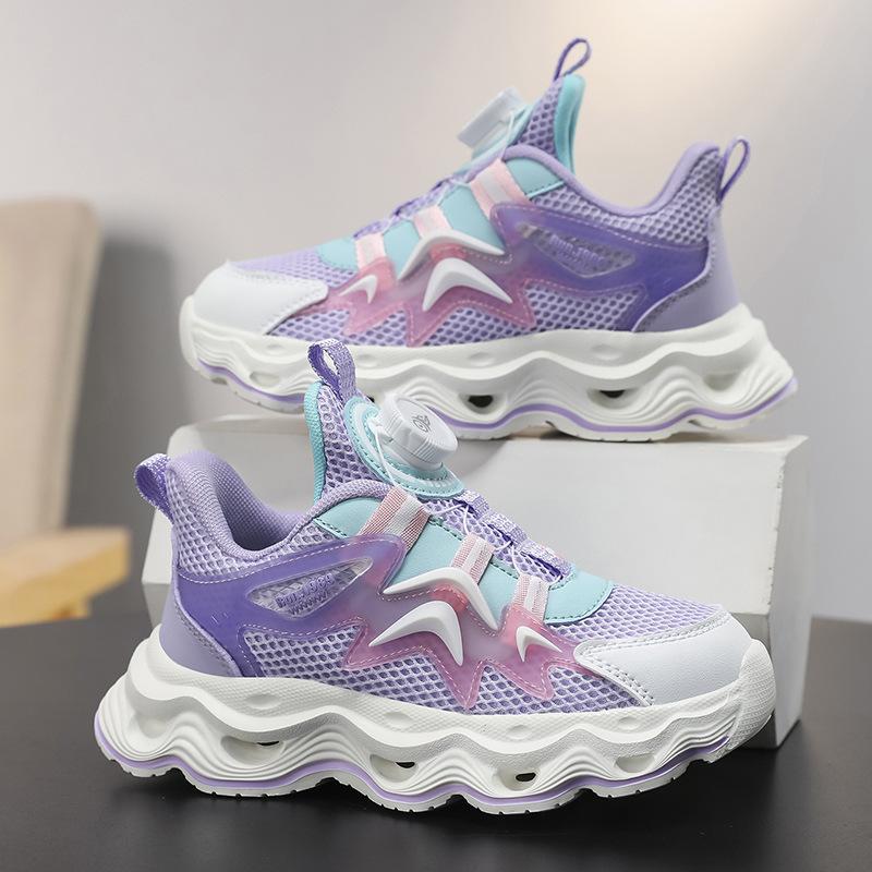 

Girls 2025 spring and summer new mesh breathable single mesh sports dad shoes soft sole children s shoes boys running shoes 30