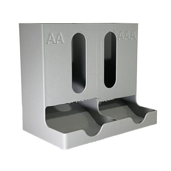 

Battery Storage Box with Vertical Two Slot Design Case Compact AA/AAA Organizer Top-Opening Battery Holder for Home Office серый
