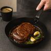 Gietijzeren Pan van Koolstofstaal Platte Omeletpan Duurzame Steak Bakpan Gas Inductiekookplaat
