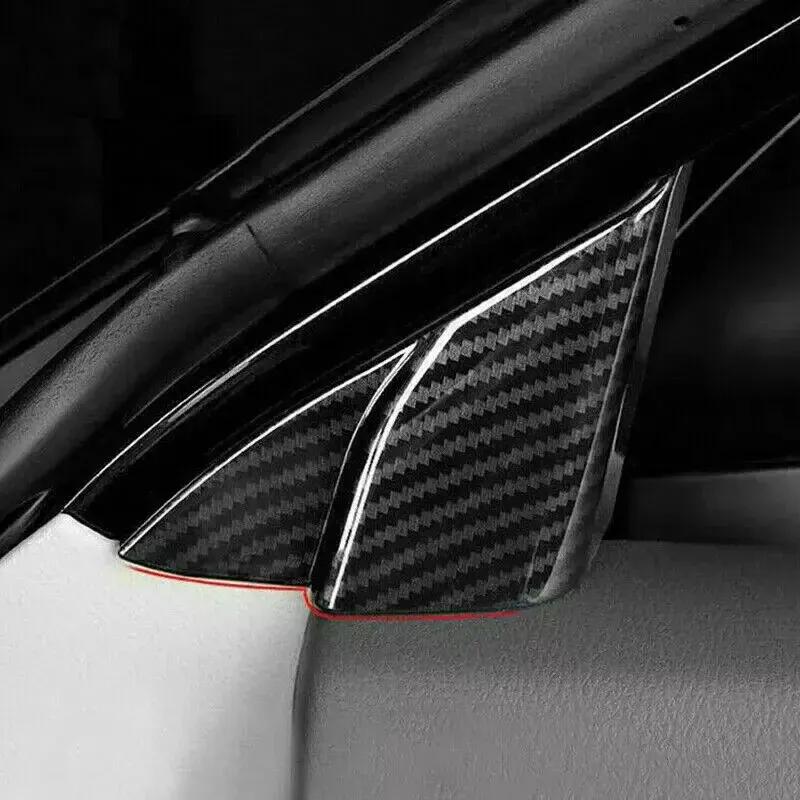 For Toyota Camry 2018-2024 ABS Carbon Fiber A-Pillar Front Door MirrorTriangle Plate Cover Molding Trim Decoration Accessories