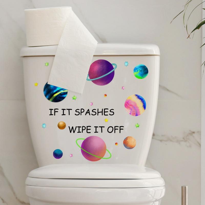 New Luminous Planet Toilet Sticker Cartoon Sun Sticker Background Wall Decoration Removable Wall Sticker