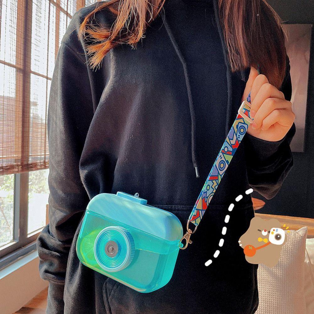 Anti Fall Camera Straw Cups Dustproof Plastic Drinking Kettle Portable Kids Water Bottle  Outdoor