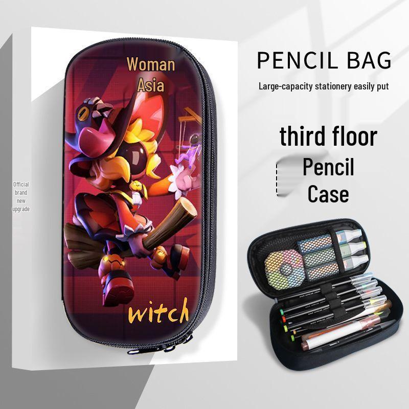 Among Us Space Werewolf Pencil Case - Large Capacity Stationery Bag for Boys Large Capacity Three-Layer Canvas Pencil Case