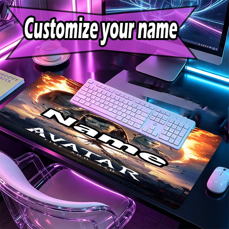Tapis de souris personnalisé avec nom et avatar, Tapis de bureau pour ordinateur portable PC, Tapis de bureau décoratif pour la maison, Support pour clavier, Cadeau