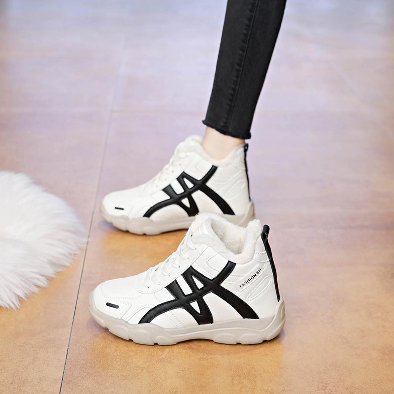 TUINANLE Women's Winter Ankle Boots New Casual Sports Warmed Shoes Woman Platform Plus Plush Sneakers