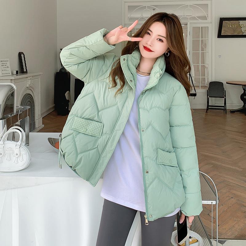 Korean Version Loose and Versatile Fashion Down Cotton-padded Clothes Women's New Stand-up Collar Thickened Cotton-padded Jacket Cotton-padded Jacket