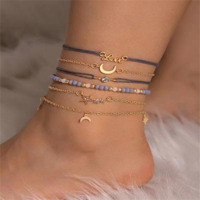 6pc Women's Fashion Foot Chain Beach Decoration Bracelet Foot Chain
