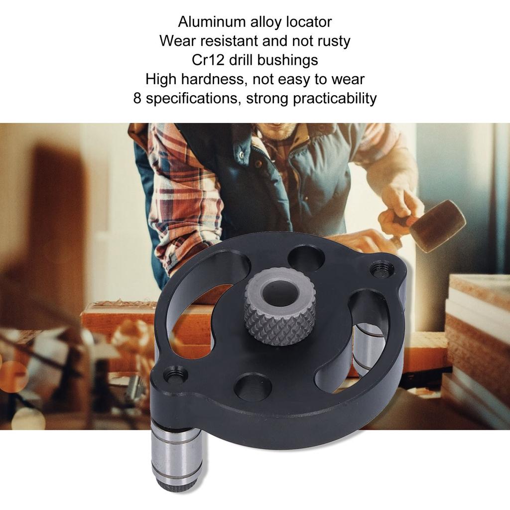 3-10mm Hole Puncher Locator Vertical Aluminum Alloy Round Dowel Carpentry Drilling Positioner Cr12 Drill Bushing