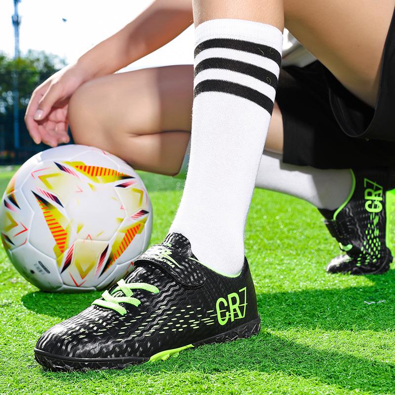 Chaussures de Football Cross New Falcon pour Enfants à Velcro, Crampons Longs Homme, Entraînement Femme, Compétition Pro Jeunesse