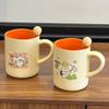 Cartoon Mug Puppy Ceramic Cup Cream Style with Spoon Household Couple Breakfast Cup Coffee Cup Birthday Gift