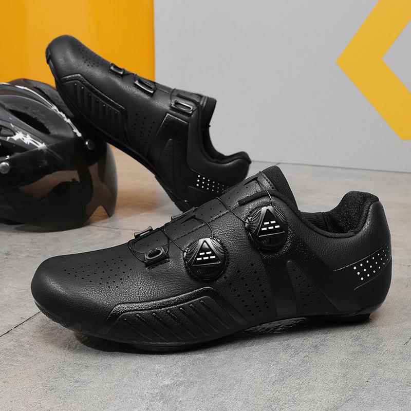 Neue Fahrradschuhe mit Schlössern Doppelschnallen-Schuhe Rennrad-Powerschuhe für Herren und Damen Harte Sohle Mountainbike-Gummisohle