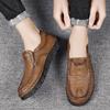 Fashion Golden Sapling Man Loafers Genuine Leather Shoes Handmade Sewing Men's Casual Business Shoe Leisure Party Flats Office Loafers