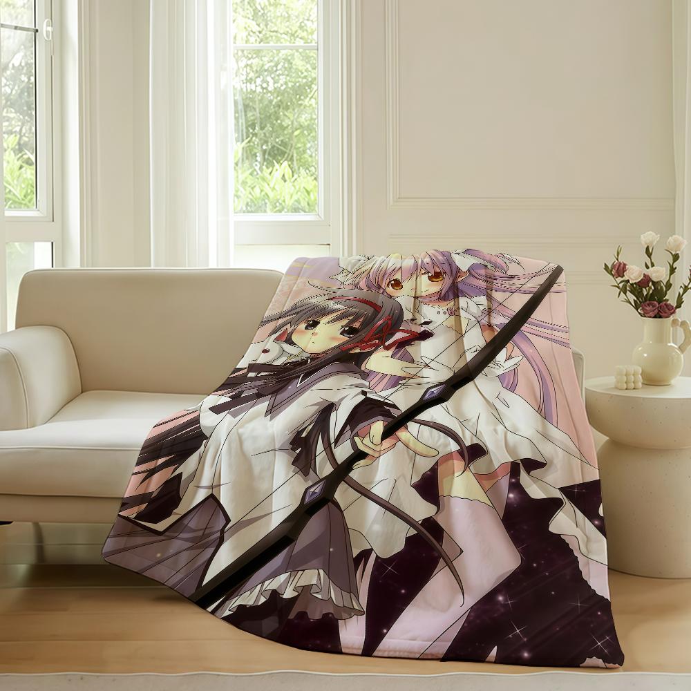 Anime Puella Magi Madoka Magica Blanket For Sofa Office Bed Plane Travel Sleep Read Relax Camping Soft And Warm