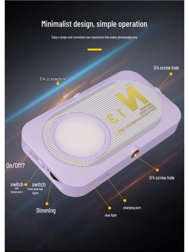 N13 Doppelseitiges Mini-Handheld-Selfie-Licht mit dreifarbigen Fülloptionen