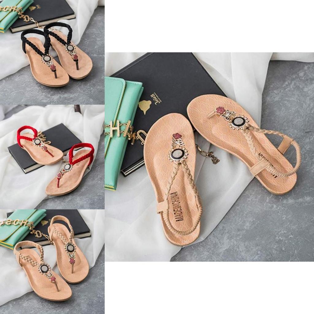 Sandali Bohemia Dolci da Donna con Perline in Pregiato Materiale PU Artificiale