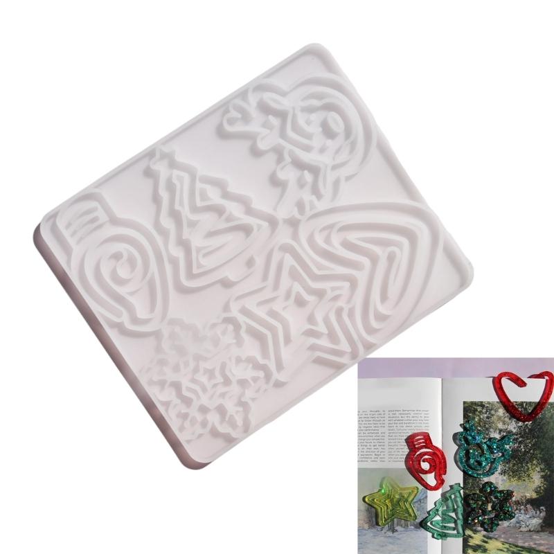 Christmas Themed Reusable Silicone Bookmark Mold For Handmade Resin Jewelry Accessories And Gifts