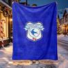 Cardiff City FC Pattern Blanket for Home Decoration, Bed, Sofa, Car Travel, Camping, Suitable for All Seasons, Birthday Christmas Gift