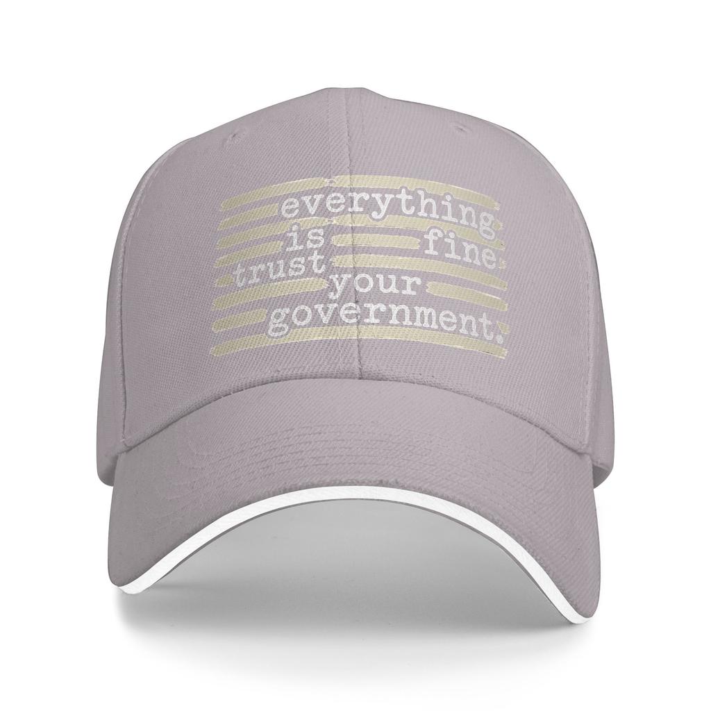 Everything Is Fine Trust Your Government Redacted Casual Baseball Cap Spring Trucker Hat Sun Hunting Hip Hop Hats Baseball Caps