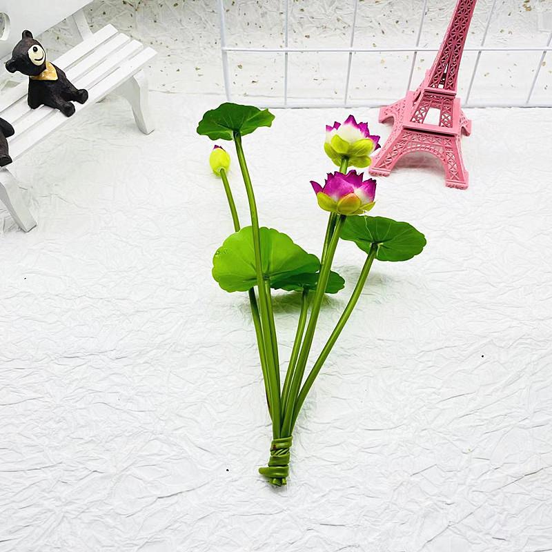 Silk Lotus Realistic Bonsai 7 Head Artificial Flower For Home Decor Interior