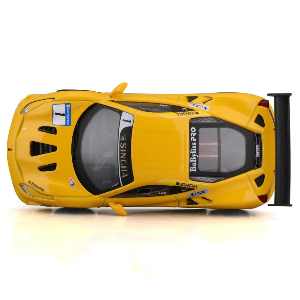 Bburago 1/43 Scale Ferrari 488 Challenge 2017 #1 Yellow / Race Sports Car Diecast Model Car Finished Product 18-36306