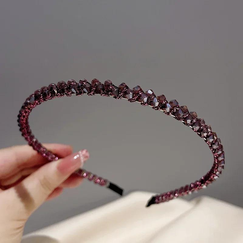 Mode Kristall Lünette Headwear Frauen Stirnband Mädchen Vintage Haar Bands Haarband Hoop für Hochzeit Party Haar Zubehör