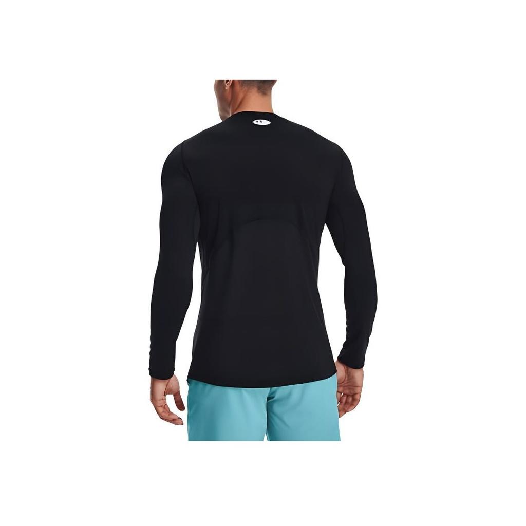 Under Armour Elastic Training Casual Round Neck Slim Fit Sports Quick Dry Breathable Long Sleeve T-Shirt Men Tops Black 1361506-001