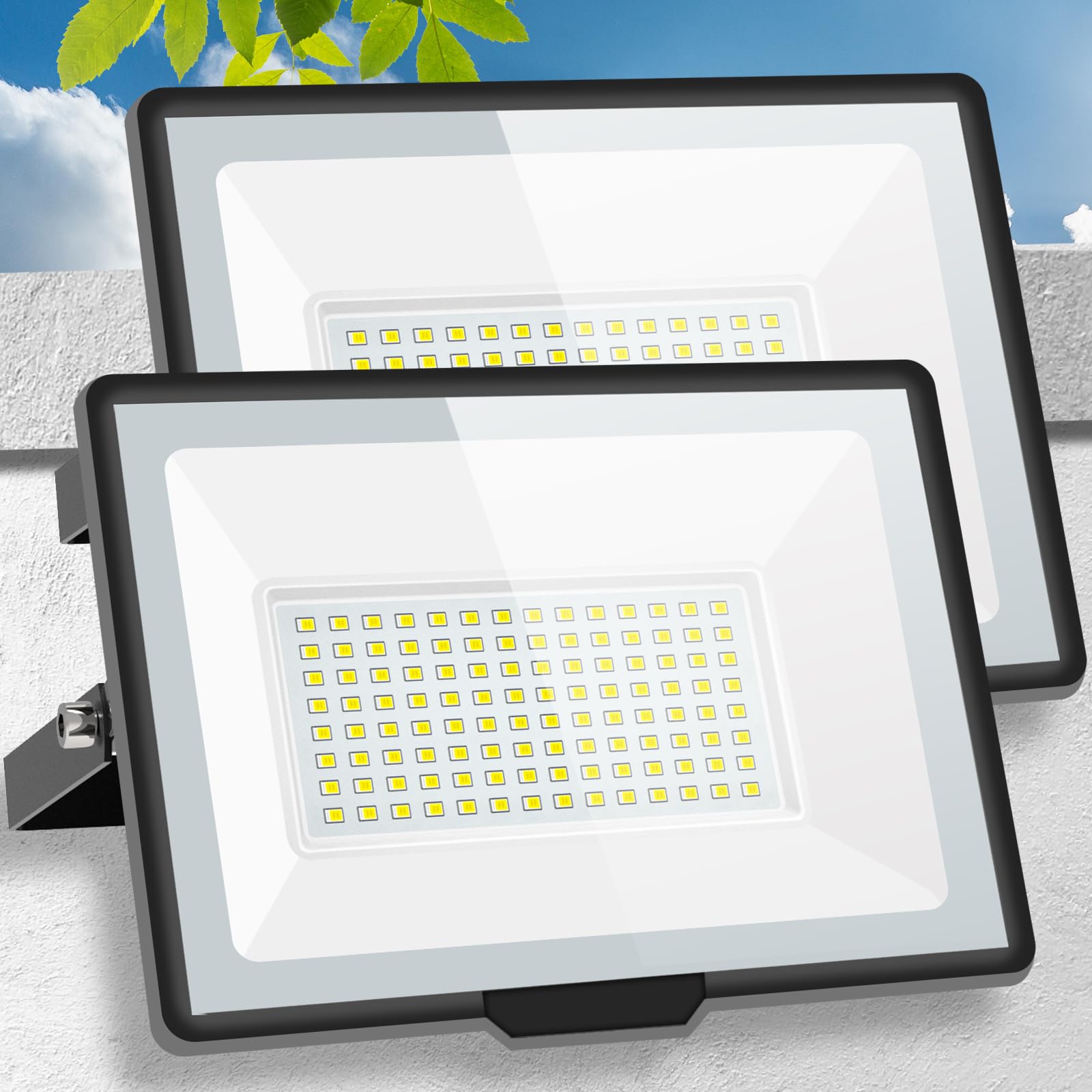 

MORSEN 150W LED Floodlight, Ultra-Lightweight and Ultra-Slim, 20,000LM, Outdoor, 100V, High Brightness, Daylight White (6500K), Heavy RainSnow