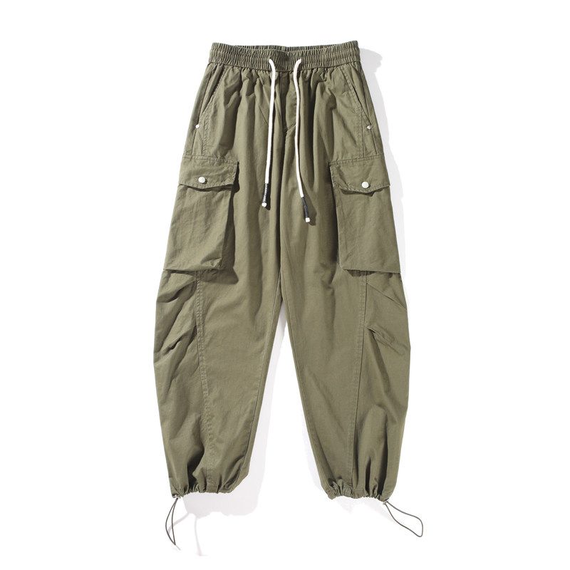 Foreign Trade Japanese-Style Work Pants for Men, Autumn American-Style Multi-Pocket Pure Cotton Jogger Pants, Loose Wide-Leg Casual Long Pants