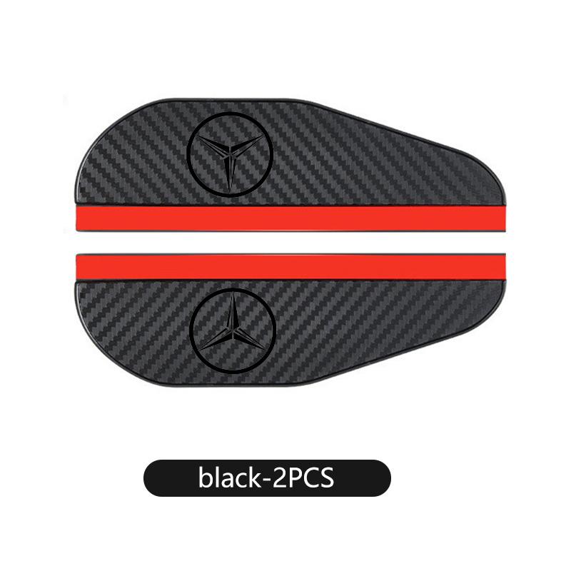 

For Benz 2PCS Car Logo Rearview Mirror Rain Brow Carbon Fiber Mirror Rain Eyebrow Cover AMG VIANO GLB GLC GLE GLK W108 W124 W126