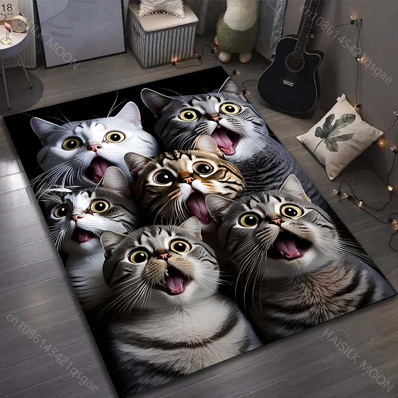 

15 Sizes Animals in Wide Angle Lens Print Carpet for Living Room Bedroom Sofa Doormat Decor Area Rug Non-slip Floor Mat 40x60cm (16x24in)
