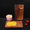 Wooden Tea Coffee Tray Fruit Dessert Candy Dish Wooden Decorative Bread Snack Cake Food Dish Tray Tableware