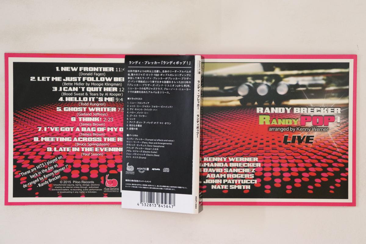 

CD RANDY BRECKER Randy Pop AIGP3564 PILOO RECORDS 2015 Japan Obi Jazz Used