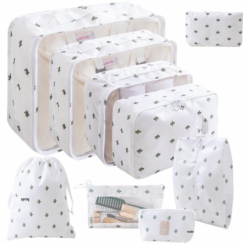 Eight-Piece Travel Storage Bag Set for Organizing Clothes