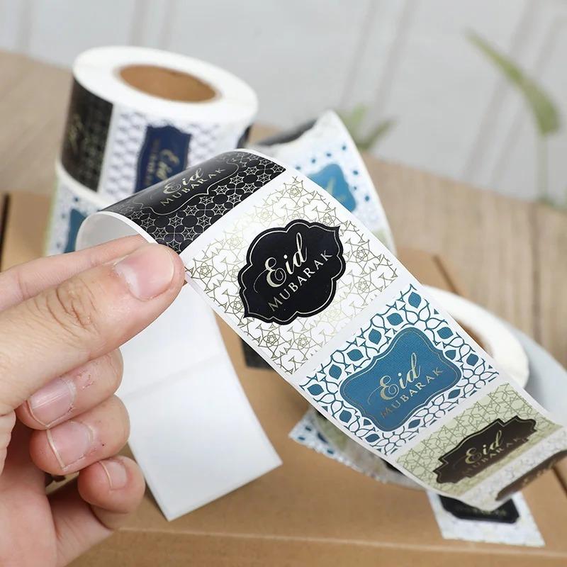 500pcs/roll EID Mubarak Stickers Ramadan Kareem Gifts Packaging Seal Stickers Islam Muslim Ramadan Decor EID Gift Label for Home
