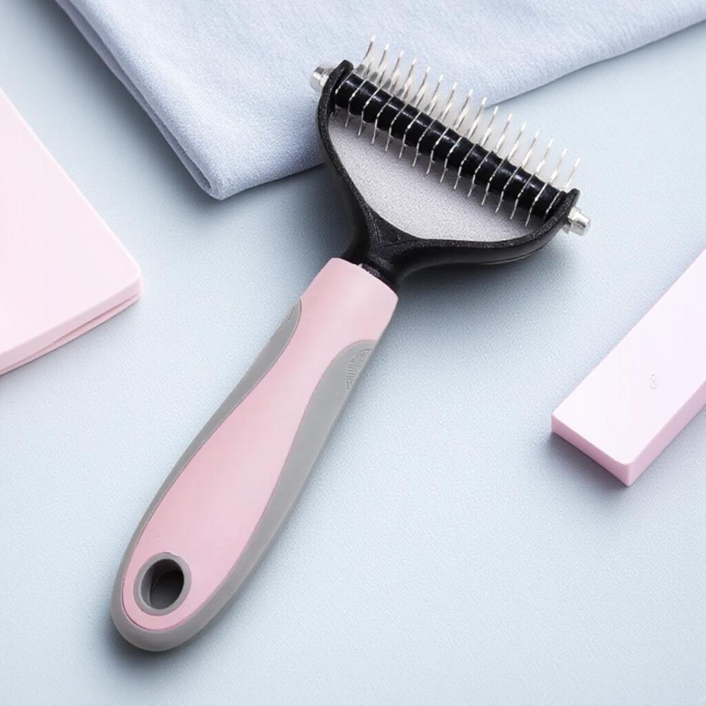 Stainless Steel Double Sided Detangling Rake Comb for Cats Dogs Cleaning Grooming Depilatory Pet Tool