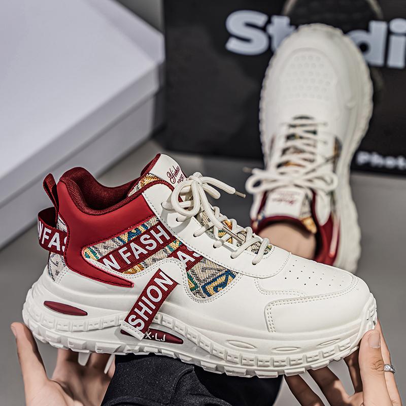Neue Herren Klassische Herbst- und Wintermode High-Top Dicke Sohle Skateboard-Schuhe Bequeme Weiche Sohle Basketball Sneaker