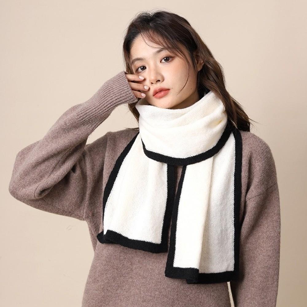 Wool Knitted Scarfs Thicken Plush Neckerchief Shawl Winter Scarf  Lady