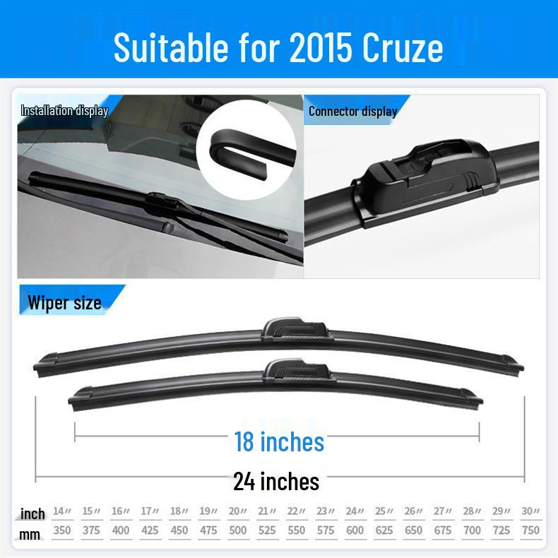 Chevrolet Cruze 18" Frameless Silent Wiper - Model 17, Specially Designed Car Part