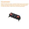 Rebower Spring Push Release Socket Speaker Terminal Connector for Speakers and Audio Players 58mm 2pcs 4-Position / Red/Black /