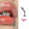 1pc Heart Moon Shape with Zircon Stainless Steel Lip Stud For Woman Girl Daily Party Earring Stud Cartilage Piercing Zircon