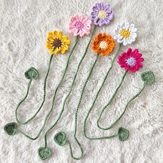 1/4/6 szt. Ręcznie robiona szydełkowa kwiatowa zakładka do książki Ręcznie robiona kwiatowa zakładka na stronę Książka Miłośnicy czytania Dzieci Uczniowie Kobiety Prezent