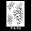 Flower Sketch Tattoo Sticker, Black And White Half Arm Tattoo Sticker, Waterproof And Sweat Proof Tattoo
