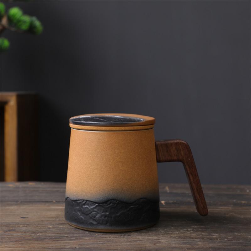 Business Gifts Ceramic With Lid And Filter Office Tea Cup With Hand Gift Tea Separation Gift Box