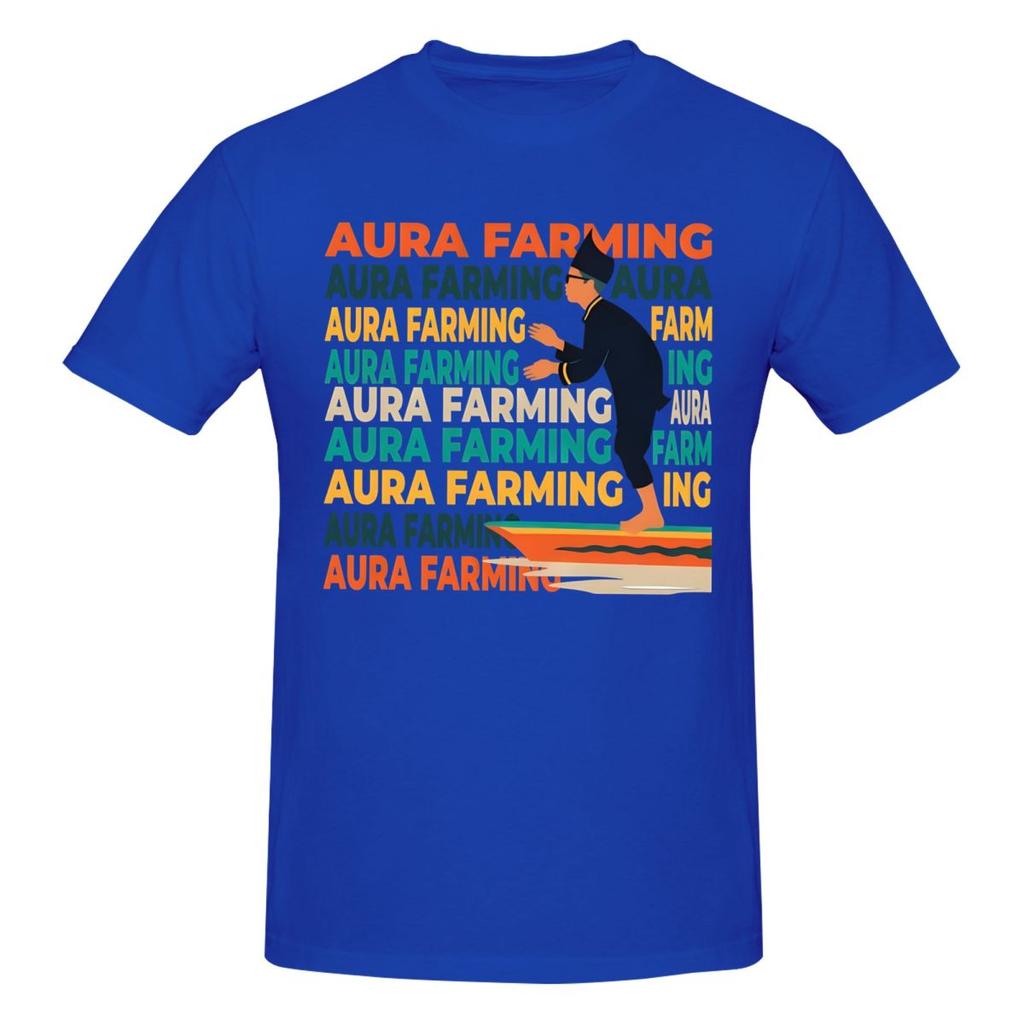 Unisex Vintage Aura Farming T Shirt Streetwear Oversized Oneck Cotton Sleeve Tshirts