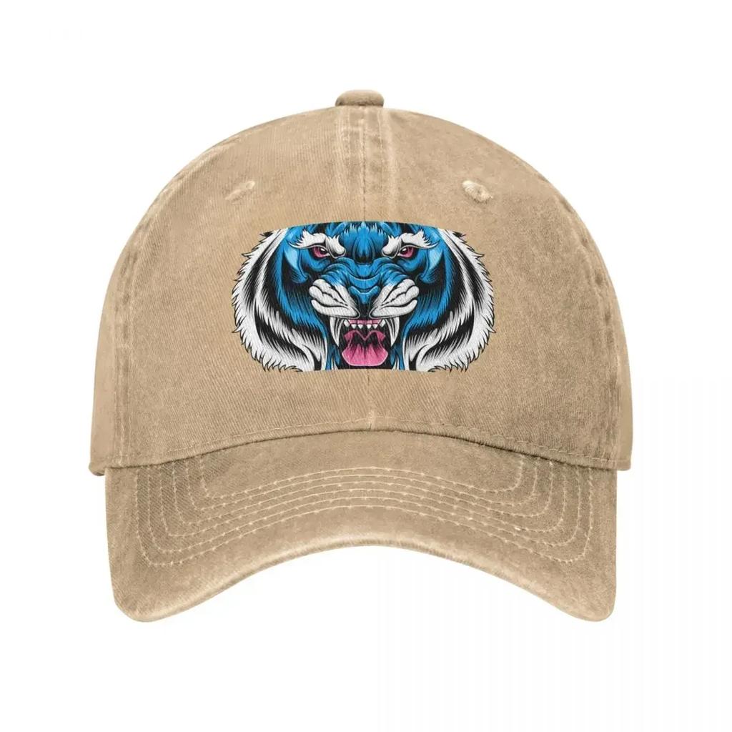 Blue Tiger Head Baseball Cap sun caps Uv Protection Solar Hat black Christmas Hat For Women Men's