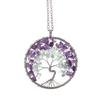 Handmade Man Winding Amethyst Fluorite Tree Of Life Necklace Fortune Tree Woven Necklace N139