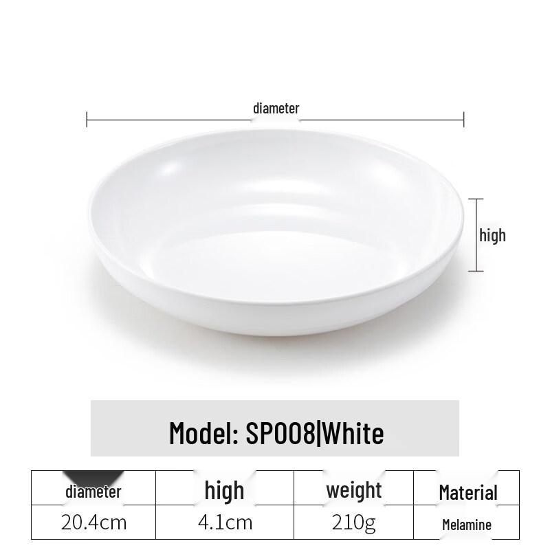 

Yi Pan 8-inch Melamine Deep Round Plates (5-Pack)